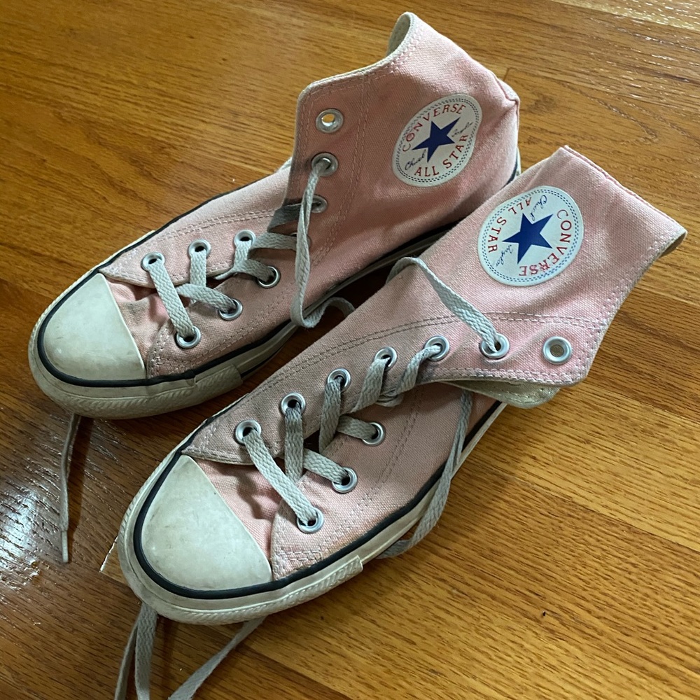 Light Pink High Top Converse